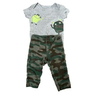 Infant camo monster outfit, size 6 month